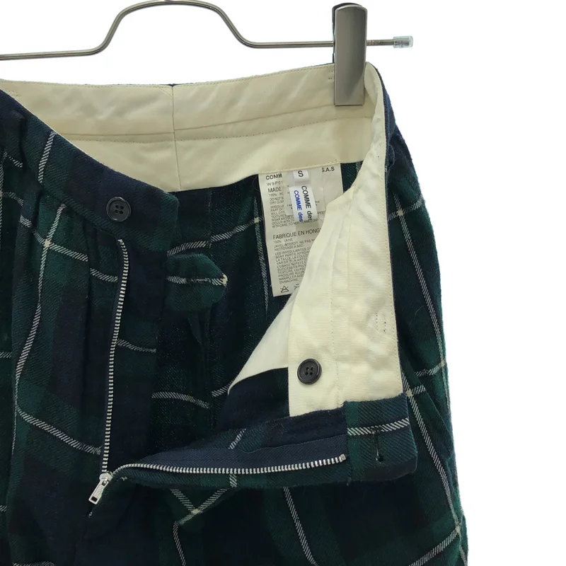 COMME des GARCONS COMME des GARCONS / コムコム | タータンチェック タック ワイド ショートパンツ ショーツ | S | レディース