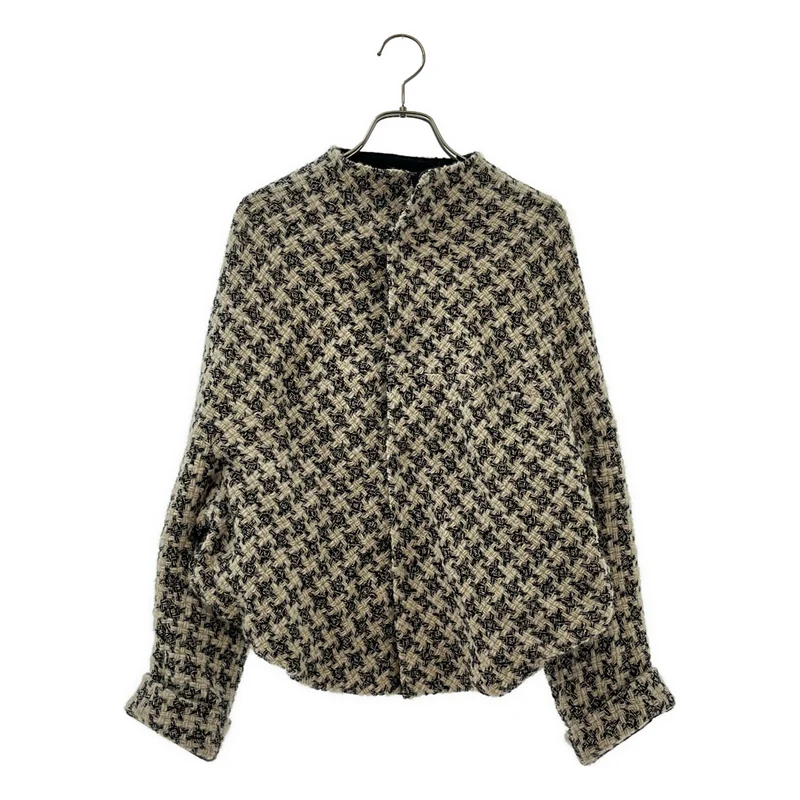 Yohji Yamamoto FEMME / ヨウジヤマモトファム | 2022AW | ツイード ノーカラージャケット | 1 | レディース