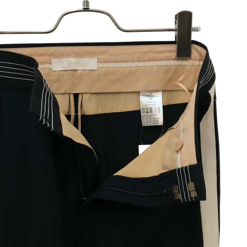 Chloe / クロエ | シルク混 ステッチ ラインパンツ | 34 | レディース