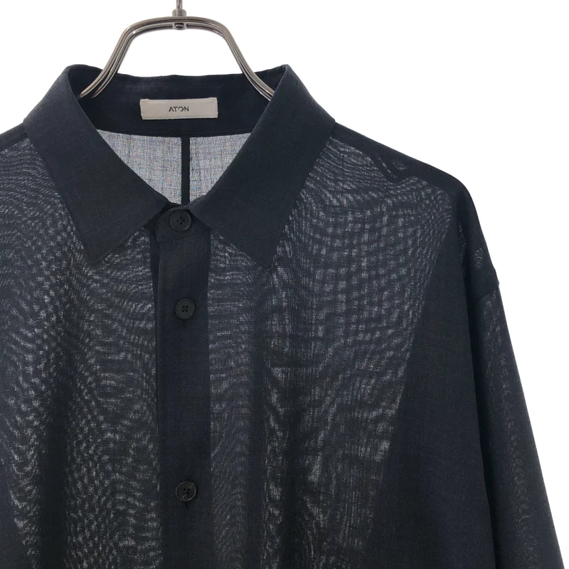ATON / エイトン | 2026SS | TWIST WOOL GAUZE LOOSE FIT SHIRT / ツイストウールガーゼ ルーズフィットシャツ | 4 | メンズ