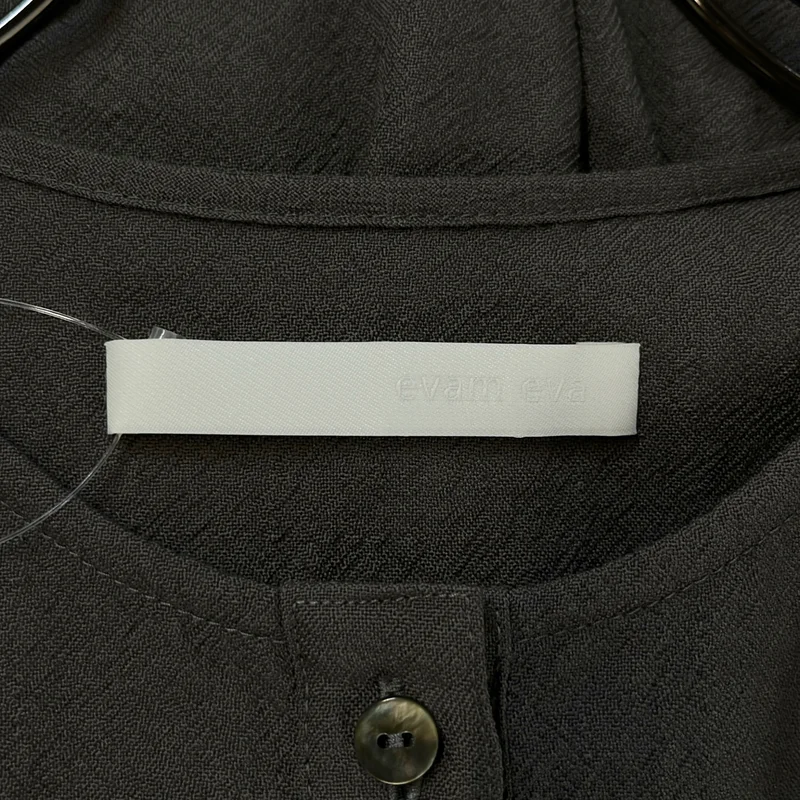 evam eva / エヴァムエヴァ | wool shirt ウール タック ノーカラーシャツ | M | レディース