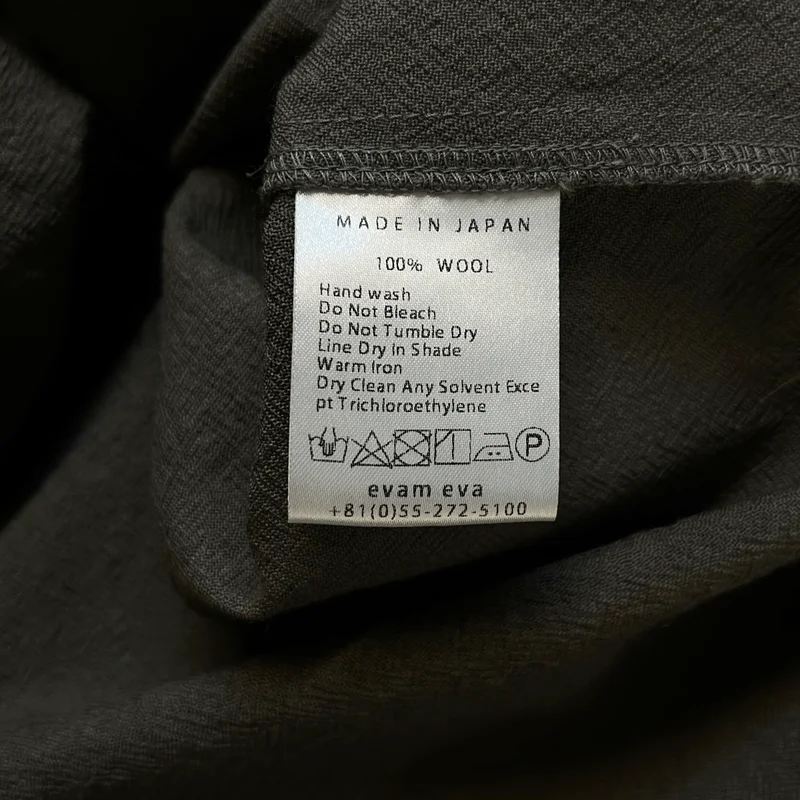 evam eva / エヴァムエヴァ | wool shirt ウール タック ノーカラーシャツ | M | レディース