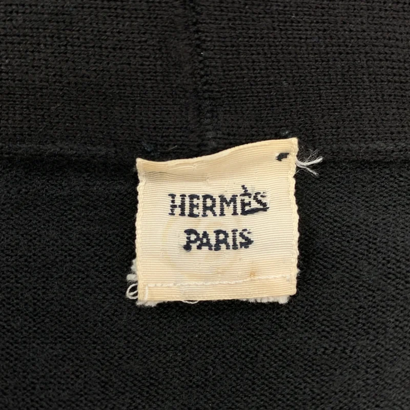 HERMES / エルメス | ゴルチエ期 ウール フライフロント Vネック ニットカーディガン |