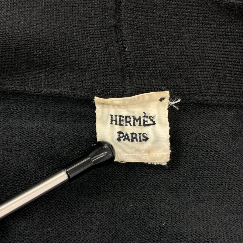 HERMES / エルメス | ゴルチエ期 ウール フライフロント Vネック ニットカーディガン |