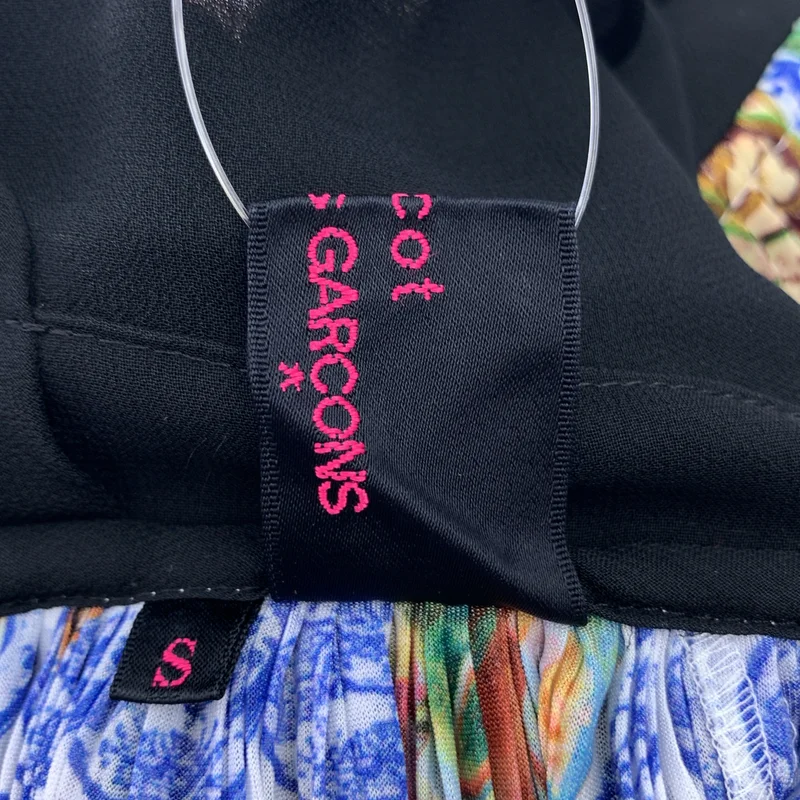 tricot COMME des GARCONS / トリココムデギャルソン | 2013SS | ポリエステル 総柄 丸襟 ギャザー ボリューム ブラウス | S | レディース