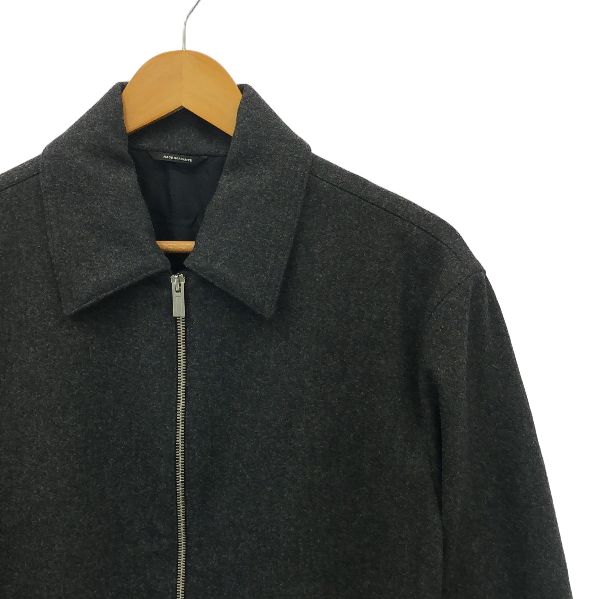 【美品】  HERMES / エルメス | 2014AW | ファントムテクニック ラムレザー切替 ウールブルゾン | 46 | グレー / ブラック | メンズ 美品】 HERMES / エルメス | 2014AW | ファントムテクニック