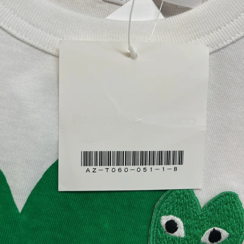 PLAY COMME des GARCONS / プレイコムデギャルソン | ダブルハート ロゴ刺しゅう プリントTシャツ | XL | メンズ