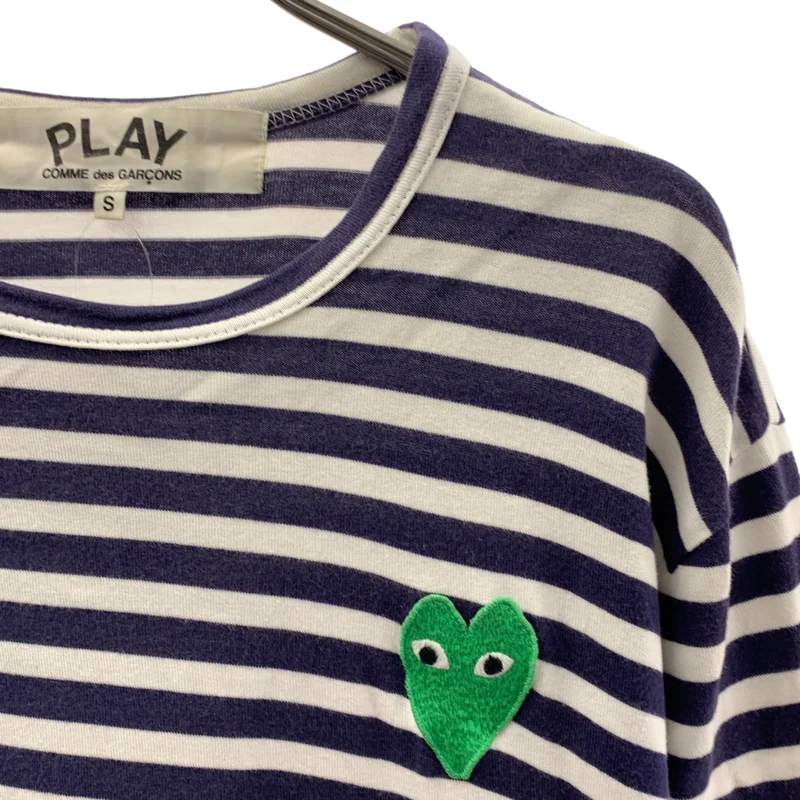 PLAY COMME des GARCONS / プレイコムデギャルソン | AD2005 | コットン ボーダー ロゴ刺しゅう ロングスリーブTシャツ | S | メンズ
