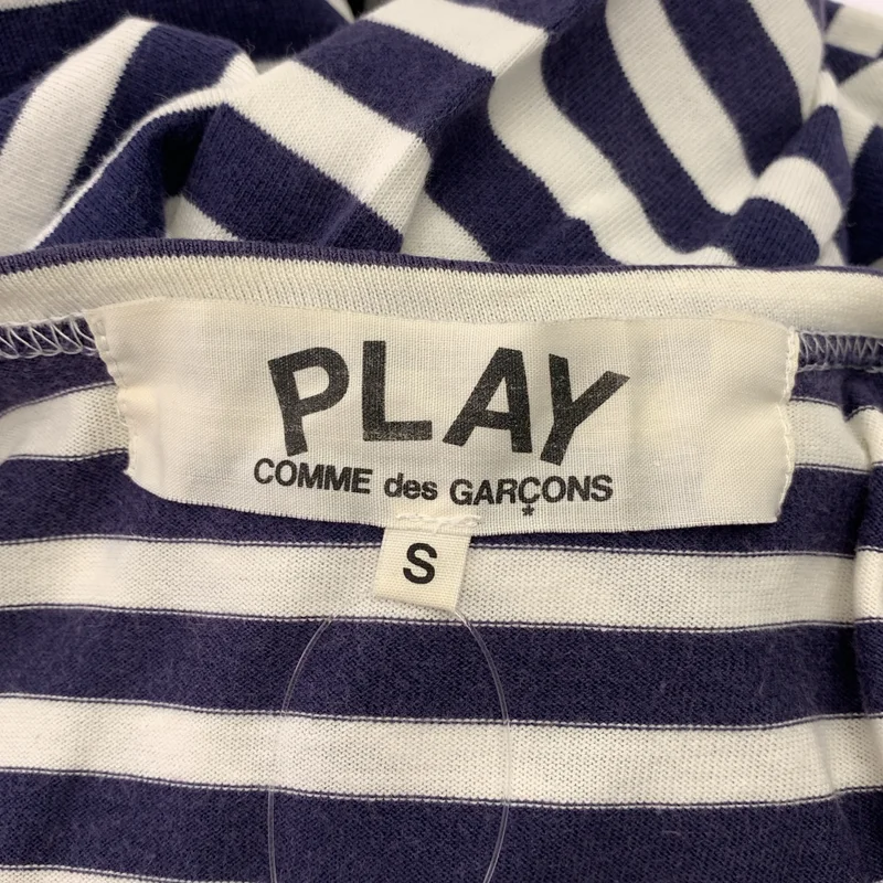 PLAY COMME des GARCONS / プレイコムデギャルソン | AD2005 | コットン ボーダー ロゴ刺しゅう ロングスリーブTシャツ | S | メンズ