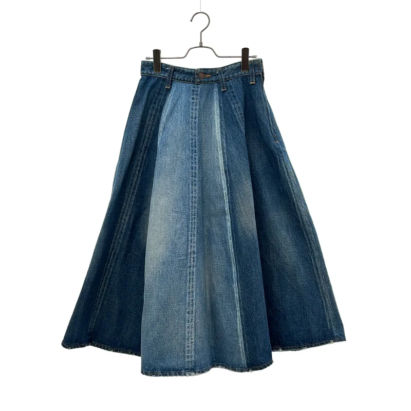 JIL SANDER / ジルサンダー | シルク混 タックデザイン ロングスカート