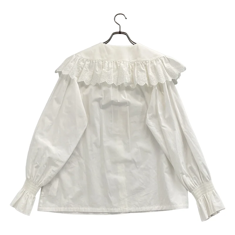 Shinzone / シンゾーン | “LACECOLLARBLOUSE” コットンレースカラーブラウスシャツ | F0 | レディース