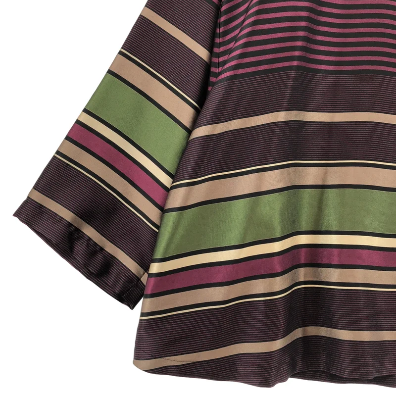 DRIES VAN NOTEN / ドリスヴァンノッテン | マルチボーダー ヘンリーネックブラウス | XS | レディース