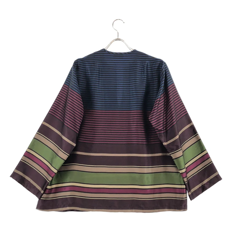 DRIES VAN NOTEN / ドリスヴァンノッテン | マルチボーダー ヘンリーネックブラウス | XS | レディース