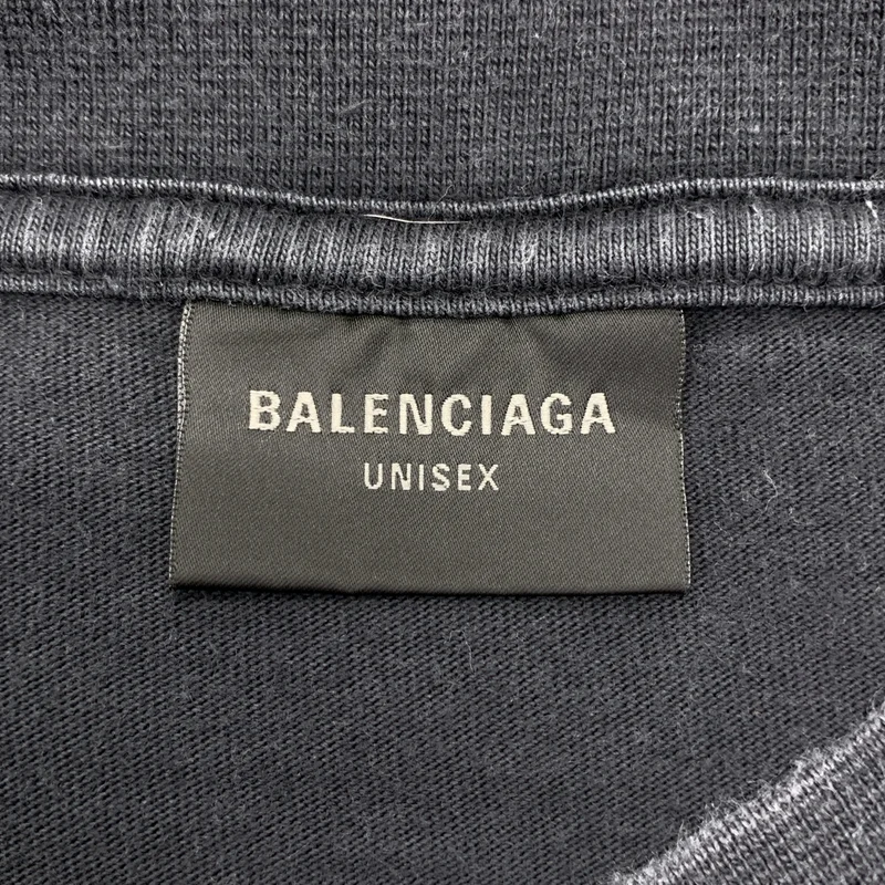 BALENCIAGA / バレンシアガ | 2023AW | Outline Long Sleeve T-Shirt ヴィンテージ加工 ロゴ 刺しゅう Tシャツ | 2 | メンズ