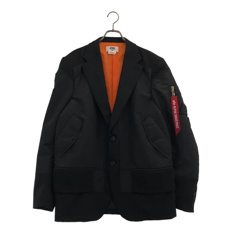 eye JUNYA WATANABE COMME des GARCONS MAN / アイジュンヤワタナベ マン | 2023AW | × ALPHA INDUSTRIES / ウール ナイロン MA-1カスタマイズ Wネーム テーラードジャケット | L | メンズ