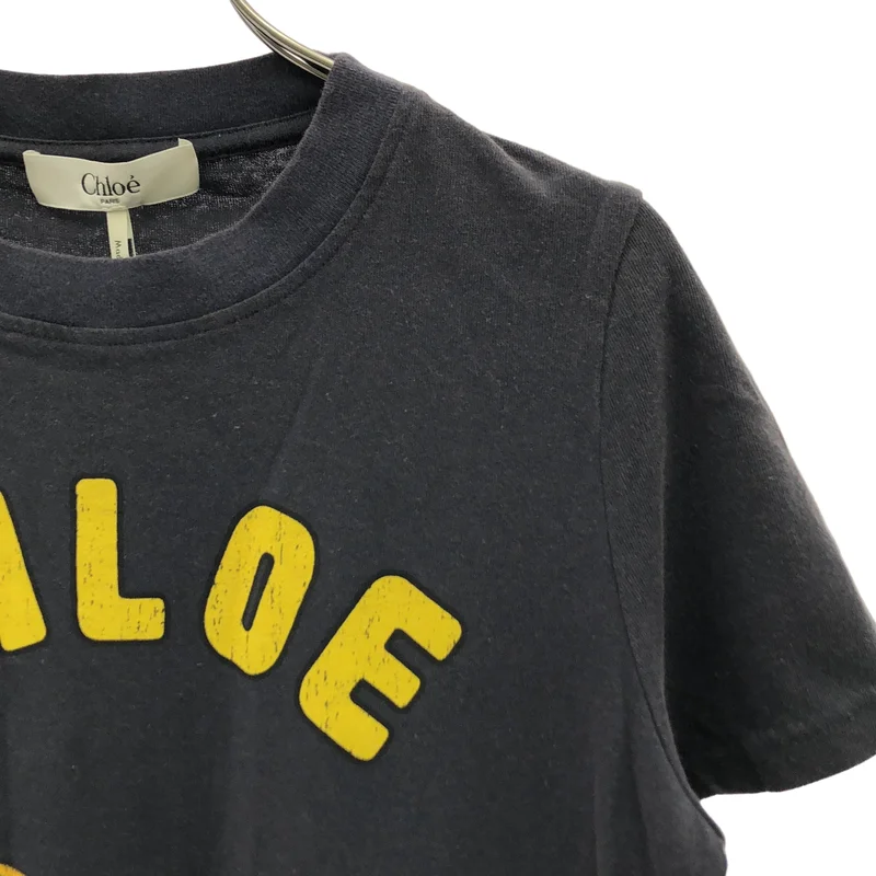 Chloe / クロエ | 2025SS | ヴィンテージ加工 バナナ ロゴプリント Tシャツ カットソー | S | レディース