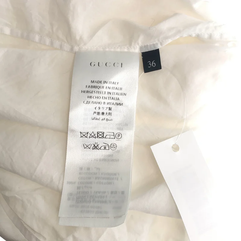 GUCCI / グッチ | 2016 | コットン フリル切替 ロングスリーブシャツ | 36 | レディース