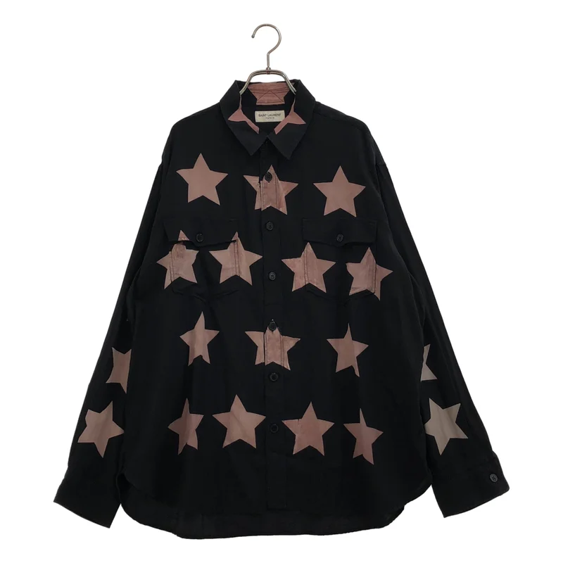SAINT LAURENT / サンローラン | 2016SS | スター ブリーチ ミリタリーシャツ_長袖 | L | メンズ