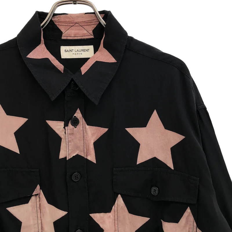 SAINT LAURENT / サンローラン | 2016SS | スター ブリーチ ミリタリーシャツ_長袖 | L | メンズ