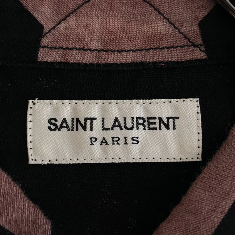 SAINT LAURENT / サンローラン | 2016SS | スター ブリーチ ミリタリーシャツ_長袖 | L | メンズ
