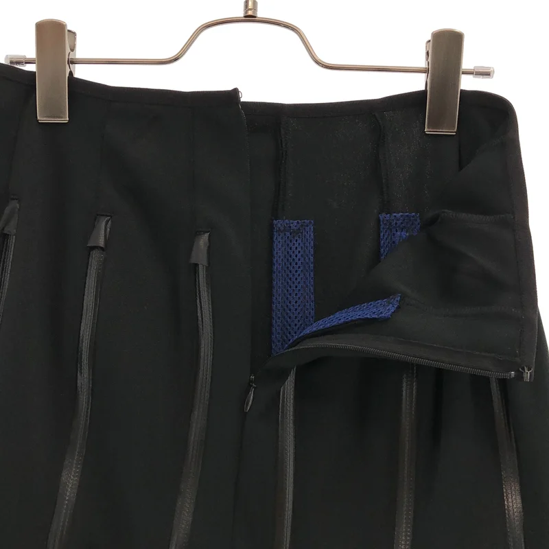 JUNYA WATANABE COMME des GARCONS / ジュンヤワタナベ | 2013SS | メッシュ切り替え マルチジップ プリーツスカート | S | レディース