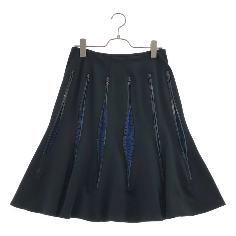 JUNYA WATANABE COMME des GARCONS / ジュンヤワタナベ | 2013SS | メッシュ切り替え マルチジップ プリーツスカート | S | レディース