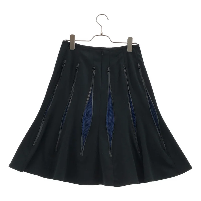 JUNYA WATANABE COMME des GARCONS / ジュンヤワタナベ | 2013SS | メッシュ切り替え マルチジップ プリーツスカート | S | レディース