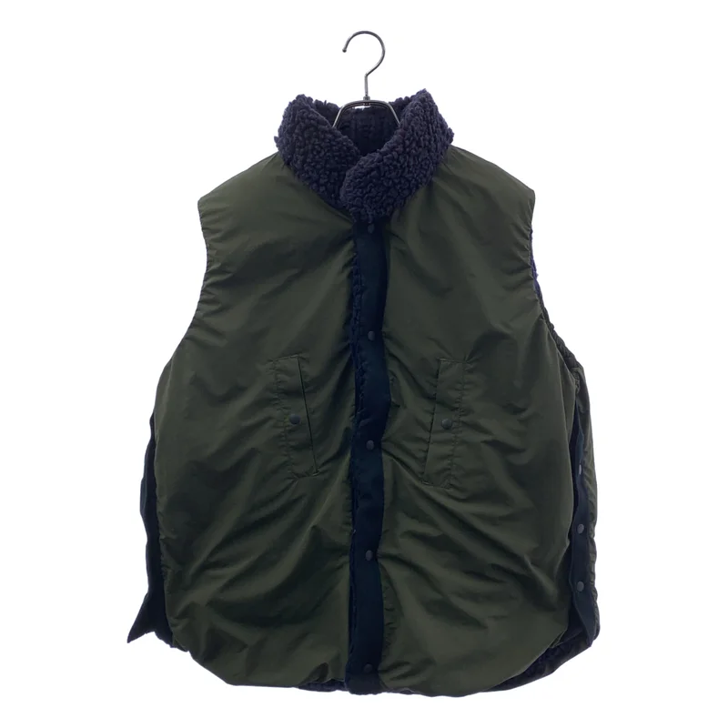 sacai / サカイ | リバーシブル 異素材 切替 ニット ミリタリー 中綿ベスト |