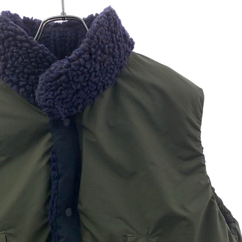sacai / サカイ | リバーシブル 異素材 切替 ニット ミリタリー 中綿ベスト |