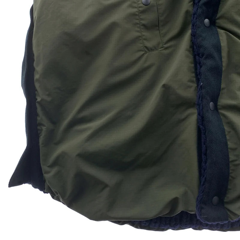 sacai / サカイ | リバーシブル 異素材 切替 ニット ミリタリー 中綿ベスト |