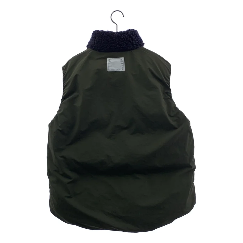 sacai / サカイ | リバーシブル 異素材 切替 ニット ミリタリー 中綿ベスト |