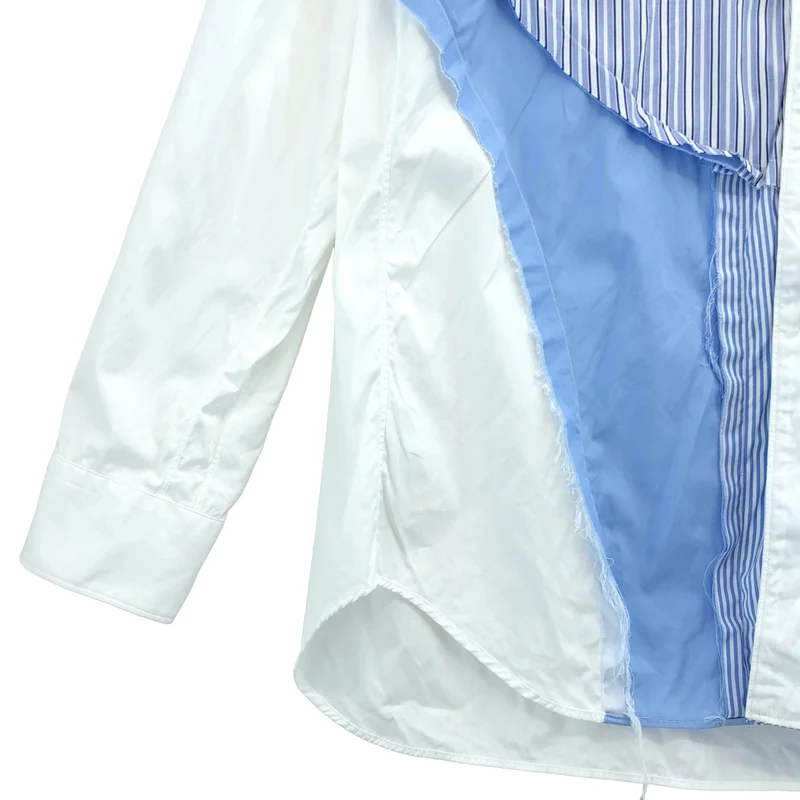 COMME des GARCONS SHIRT / コムデギャルソンシャツ | 2020SS | コットン ストライプ切り替え パッチワークシャツ | M | メンズ