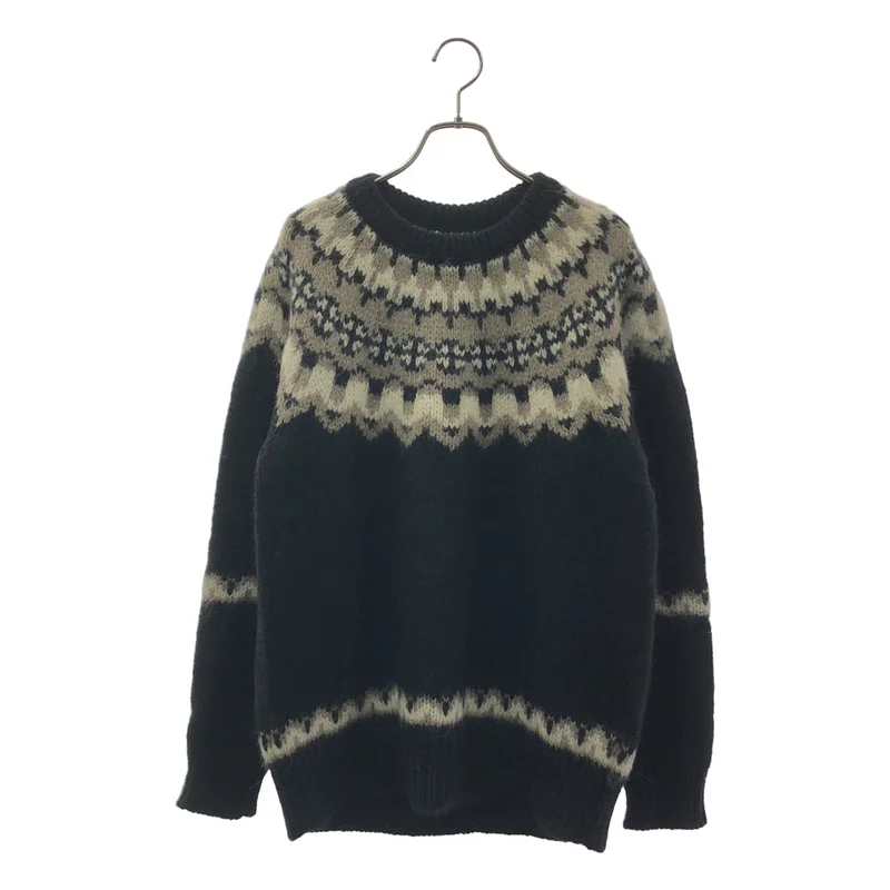 BATONER / バトナー | MOHAIR NORDIC CREW NECK / モヘヤ ノルディック ニット セーター | 2 | メンズ