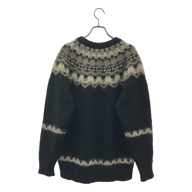 BATONER / バトナー | MOHAIR NORDIC CREW NECK / モヘヤ ノルディック ニット セーター | 2 | メンズ