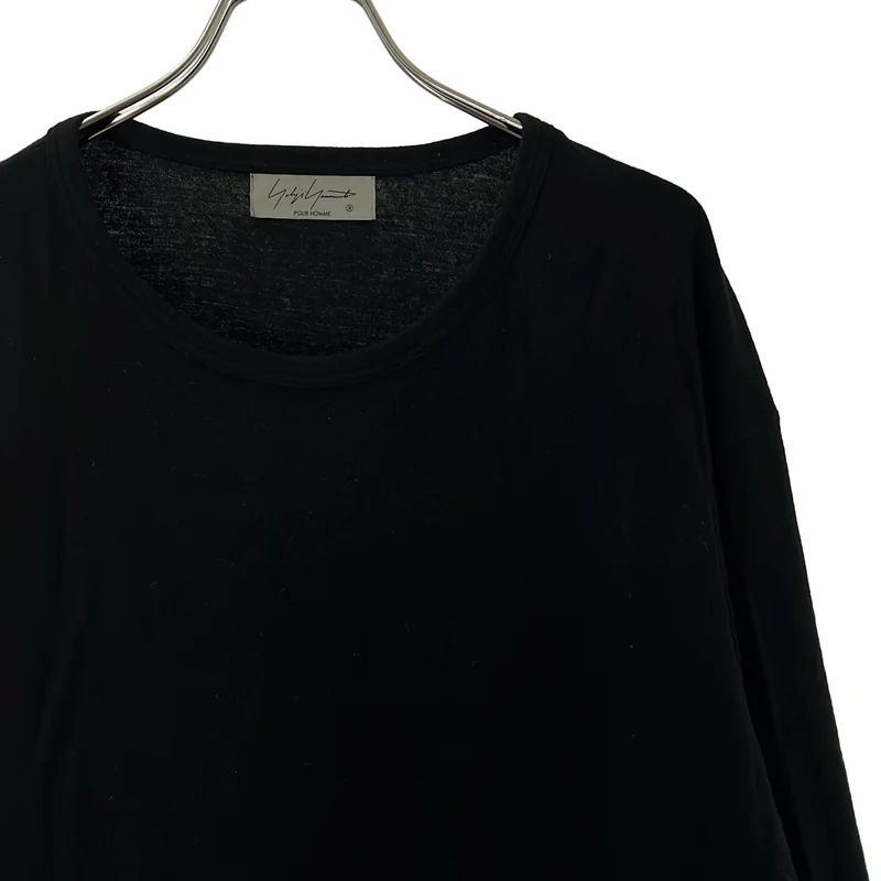 YOHJI YAMAMOTO POUR HOMME / ヨウジヤマモトプールオム | 2022AW | スーパー120s ウール エアー天竺 丸首長袖カットソー | 2 | メンズ