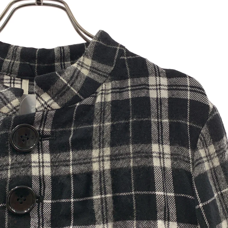 tao COMME des GARCONS / タオコムデギャルソン | 2023AW | ウール縮絨 チェック スタンドカラーワンピース | S | レディース