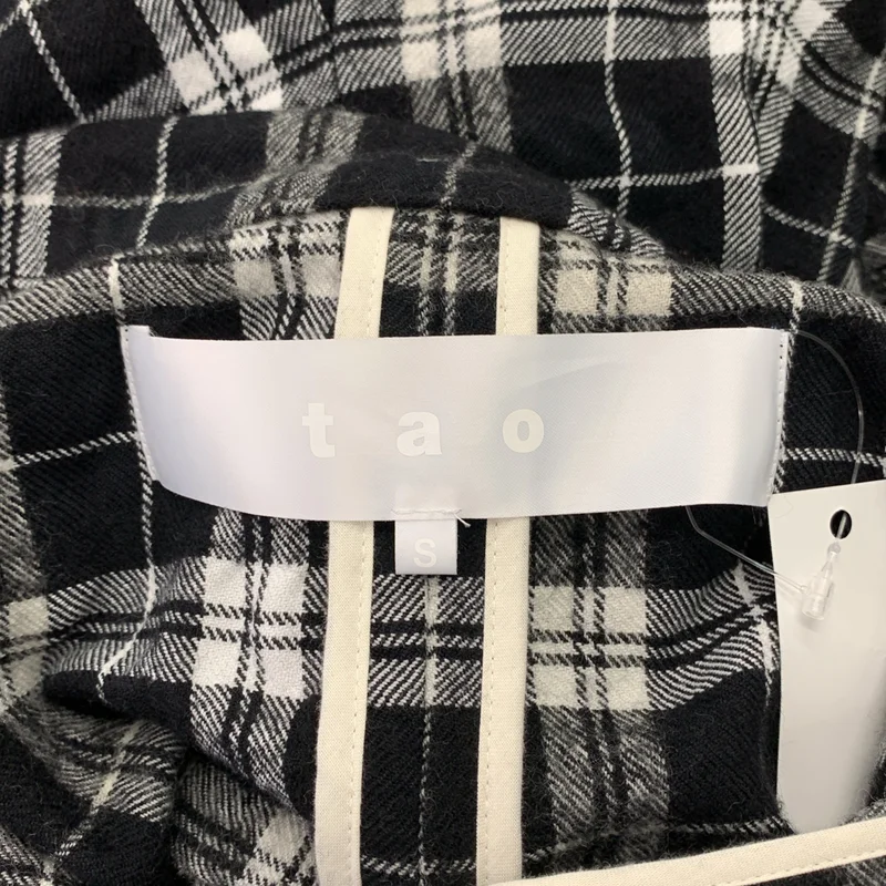 tao COMME des GARCONS / タオコムデギャルソン | 2023AW | ウール縮絨 チェック スタンドカラーワンピース | S | レディース
