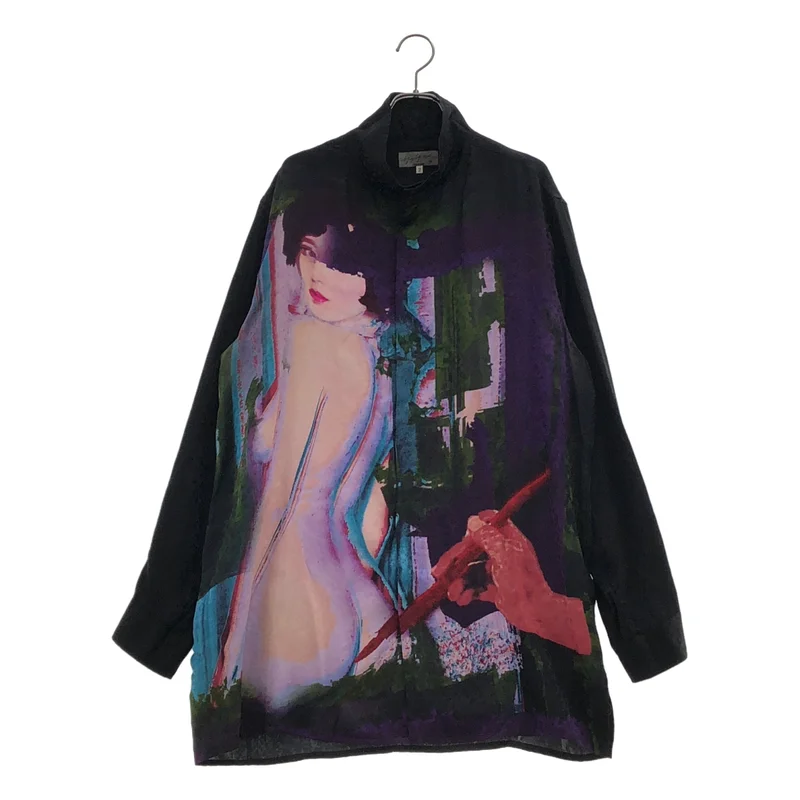YOHJI YAMAMOTO POUR HOMME / ヨウジヤマモトプールオム | 2019SS | シルク 女柄シャツ HH-B17-407 | 2 | メンズ