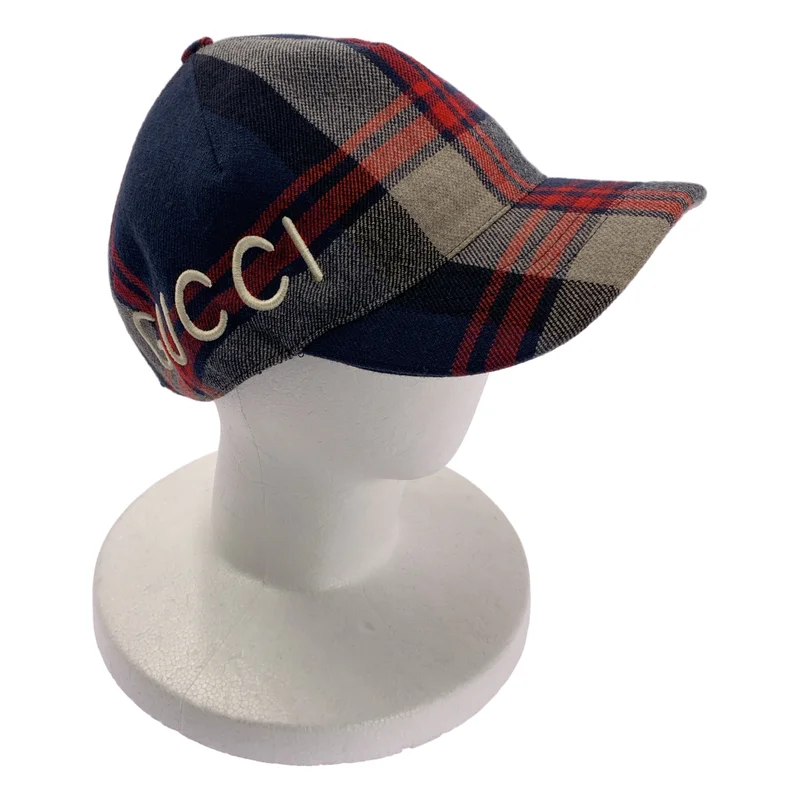 GUCCI / グッチ | チェック 刺しゅう キャップ | XL | その他