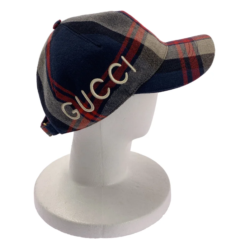 GUCCI / グッチ | チェック 刺しゅう キャップ | XL | その他