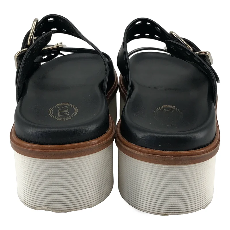 TOD'S / トッズ | パンチングレザー ベルト サンダル | 39 | レディース