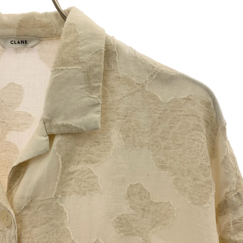 CLANE / クラネ | FLOWER JACQUARD SET UP / フラワー ジャガード シャツ ブラウス / サイドジップ スカート 総裏地 | F | レディース
