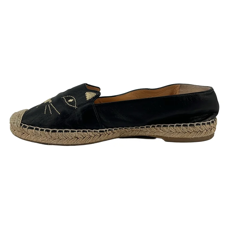 Charlotte Olympia / シャーロットオリンピア | レザー キャット エンブロイダリー シューズ | 37 | レディース