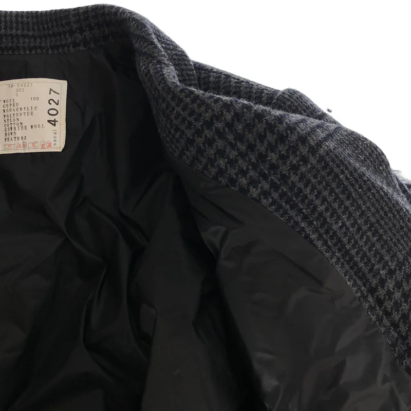 sacai / サカイ | 異素材切替 ライダース ダウンジャケット | 3 | レディース