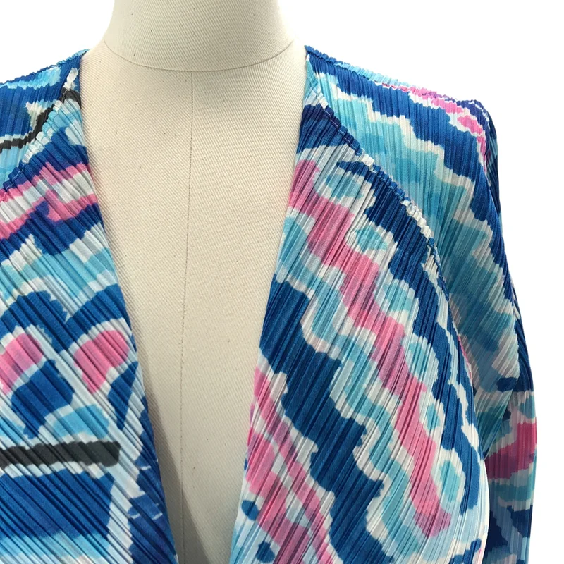 PLEATS PLEASE ISSEY MIYAKE / プリーツプリーズイッセイミヤケ | 変形 総柄 ボタンレス カーディガン トップス | 4 | レディース