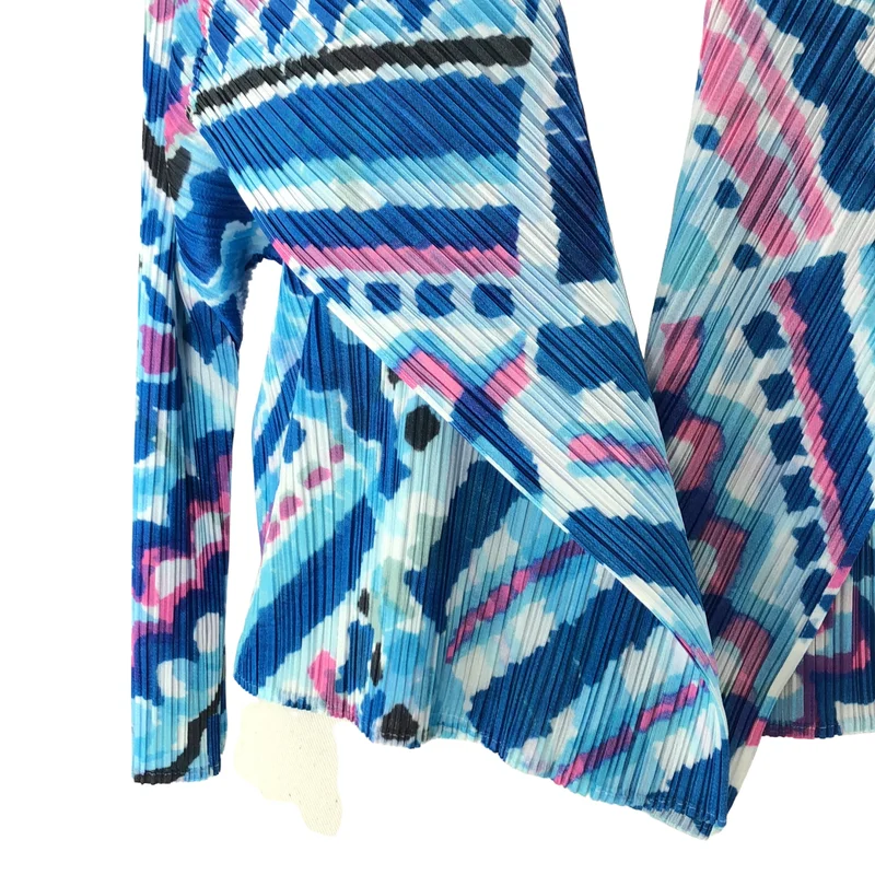 PLEATS PLEASE ISSEY MIYAKE / プリーツプリーズイッセイミヤケ | 変形 総柄 ボタンレス カーディガン トップス | 4 | レディース