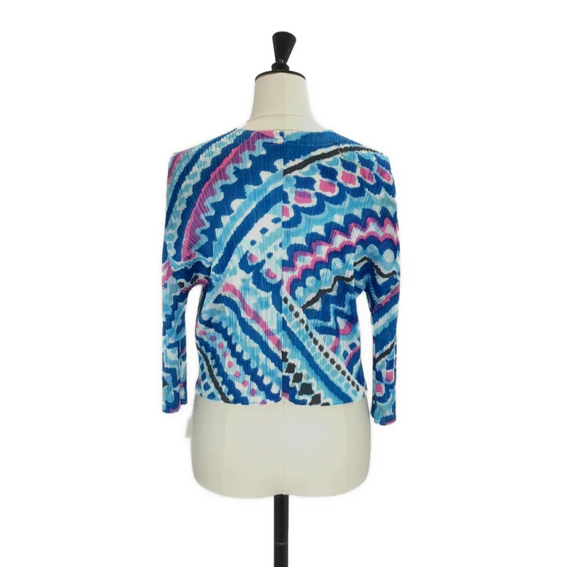 PLEATS PLEASE ISSEY MIYAKE / プリーツプリーズイッセイミヤケ | 変形 総柄 ボタンレス カーディガン トップス | 4 | レディース