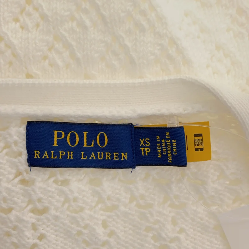 POLO RALPH LAUREN / ポロラルフローレン | コットン Vネック メッシュカーディガン | XS | レディース