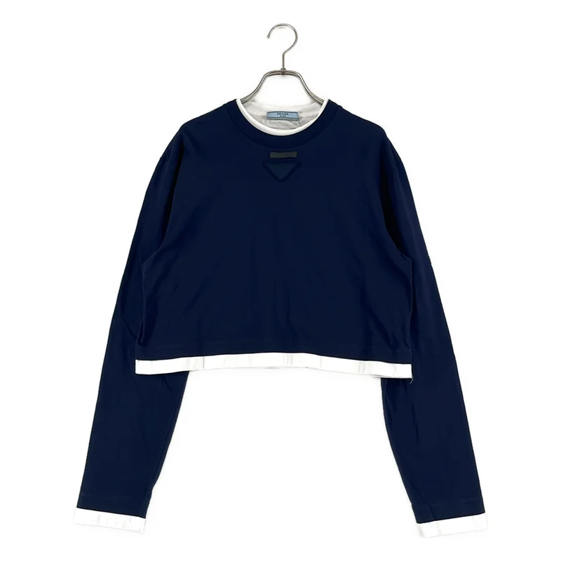 PRADA / プラダ | 2024 | Fabric Triangle Logo トライアングルロゴ  カットソー | XS | レディース