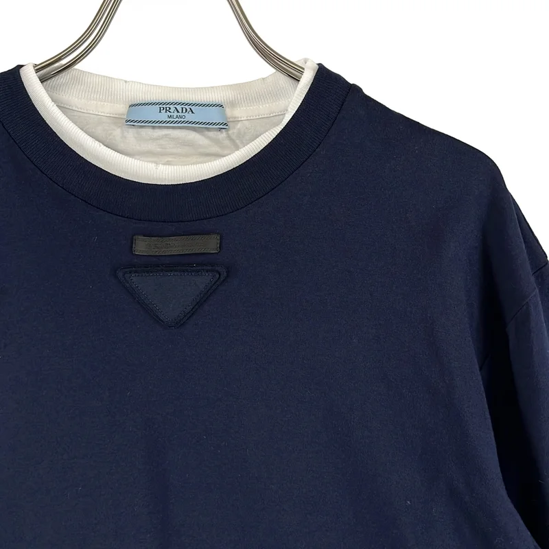 PRADA / プラダ | 2024 | Fabric Triangle Logo トライアングルロゴ  カットソー | XS | レディース